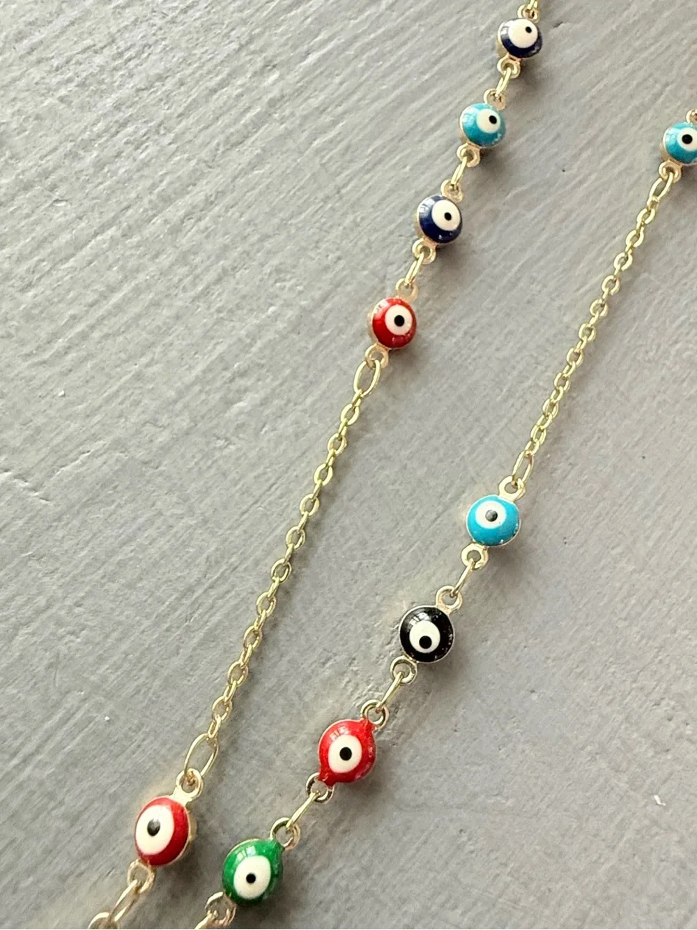 Chic Tweak Gold Eyewear Glasses Readers Chain Multicolor Evil-eye Beads